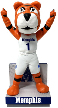 Thumbnail for Pouncer The Tiger Memphis Tigers White Jersey Bobblehead NCAA
