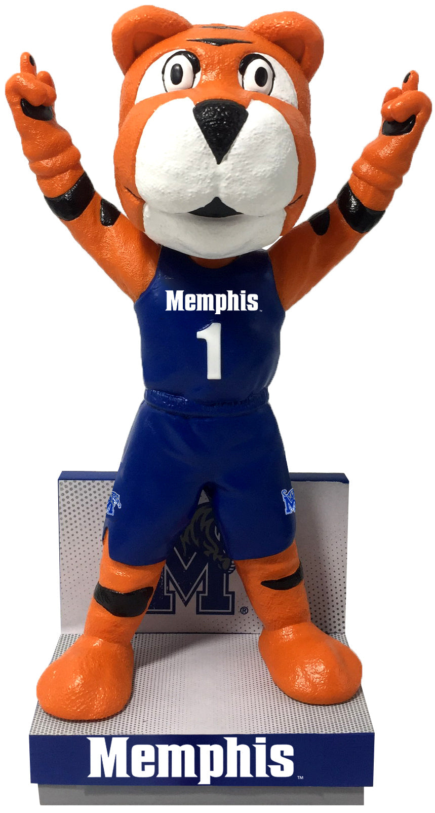 Pouncer The Tiger Memphis Tigers Blue Jersey Bobblehead NCAA College