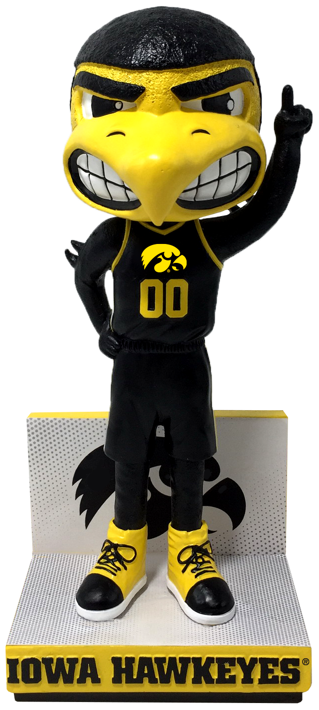 Herky The Hawk Iowa Hawkeyes Basketball Black Jersey Bobblehead NCAA College