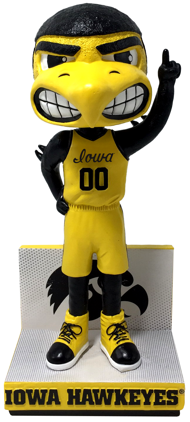 Herky The Hawk Iowa Hawkeyes Basketball Yellow Jersey Bobblehead NCAA College