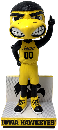 Thumbnail for Herky The Hawk Iowa Hawkeyes Basketball Yellow Jersey Bobblehead NCAA College