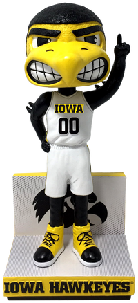 Thumbnail for Herky The Hawk Iowa Hawkeyes Basketball White Jersey Bobblehead NCAA College