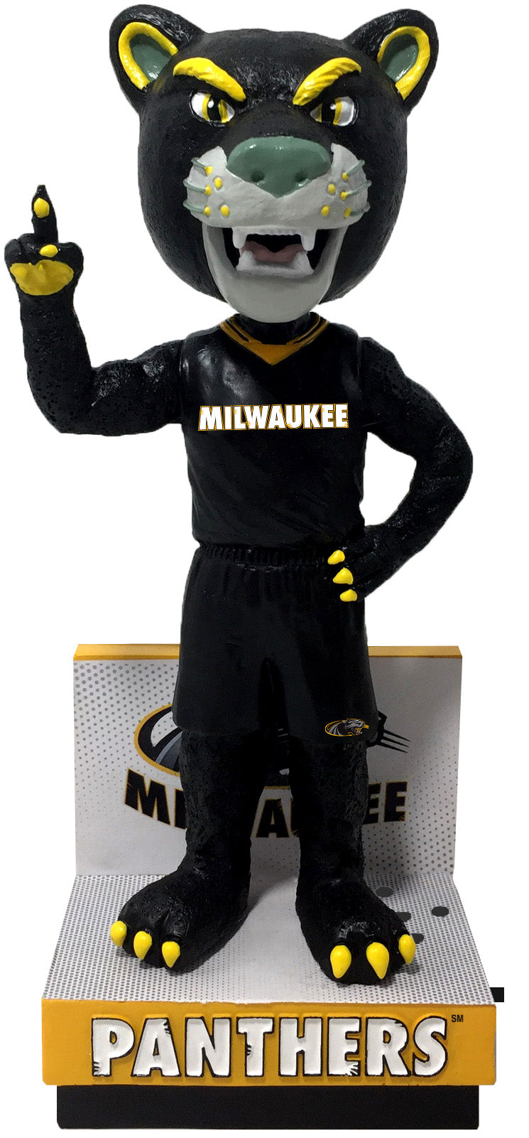 Pounce Panther Milwaukee Panthers Black Jersey Bobblehead NCAA College