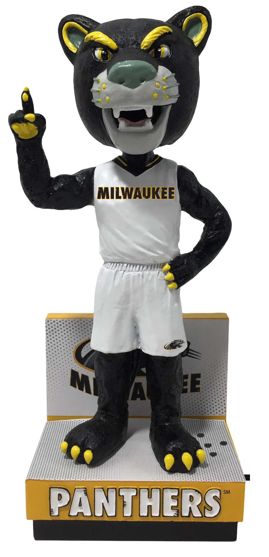 Pounce Panther Milwaukee Panthers White Jersey Bobblehead NCAA College