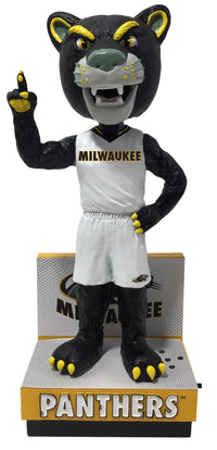 Thumbnail for Pounce Panther Milwaukee Panthers White Jersey Bobblehead NCAA College