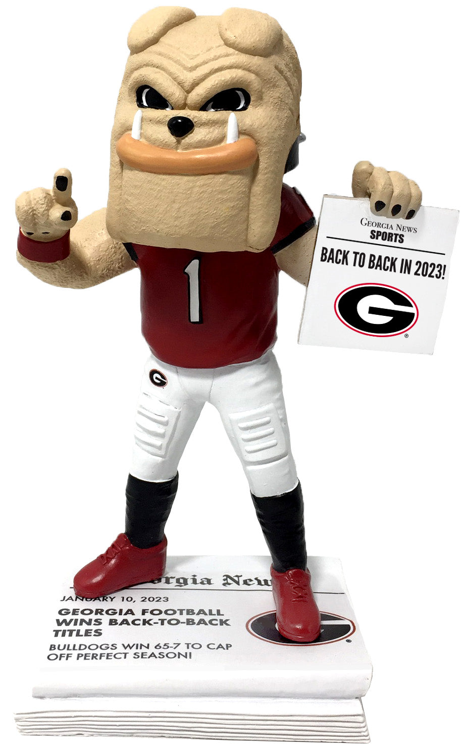 Georgia Hairy Dawg Back to Back National Champions Newspaper Bobblehead