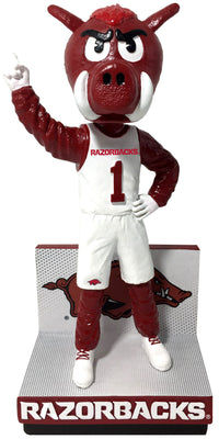 Thumbnail for Big Red Arkansas Razorbacks Basketball White Jersey Bobblehead NCAA College