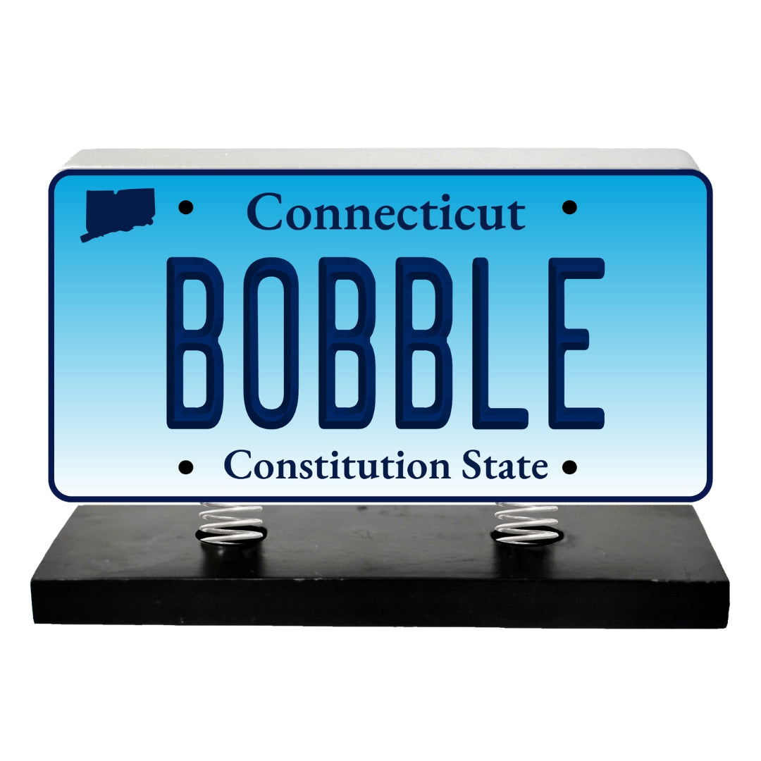 Connecticut License Plate Bobble