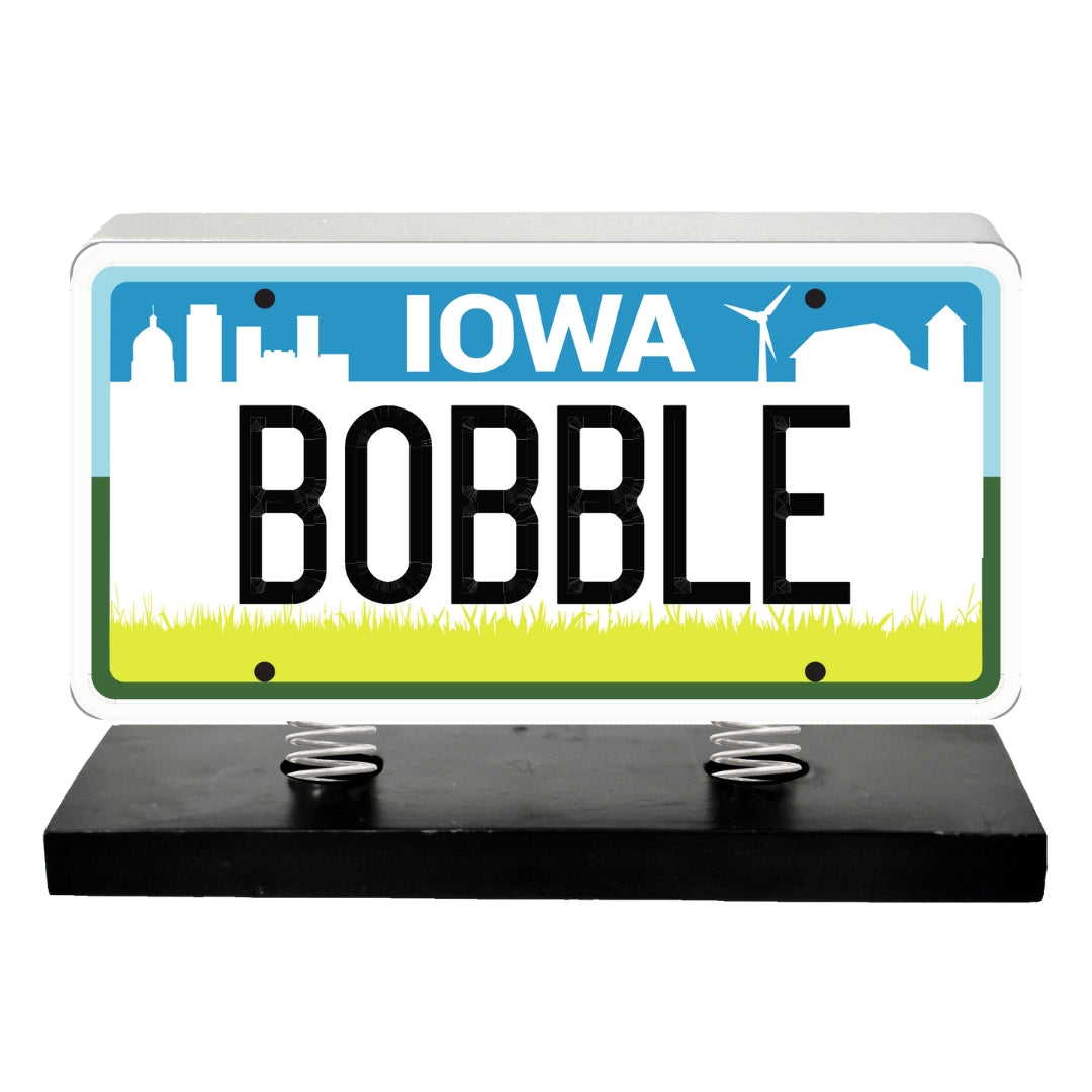 Iowa License Plate Bobble