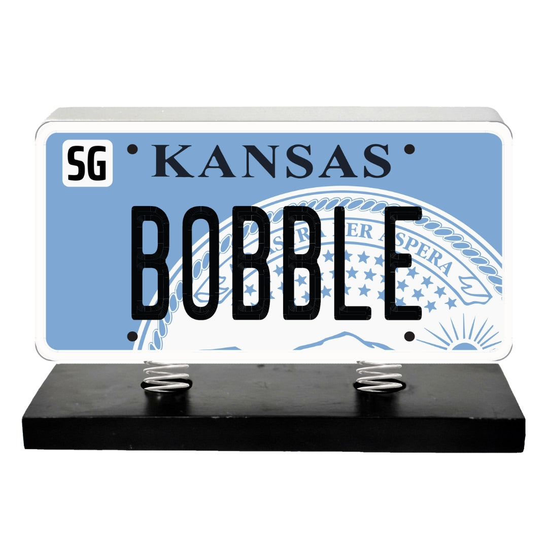Kansas License Plate Bobble
