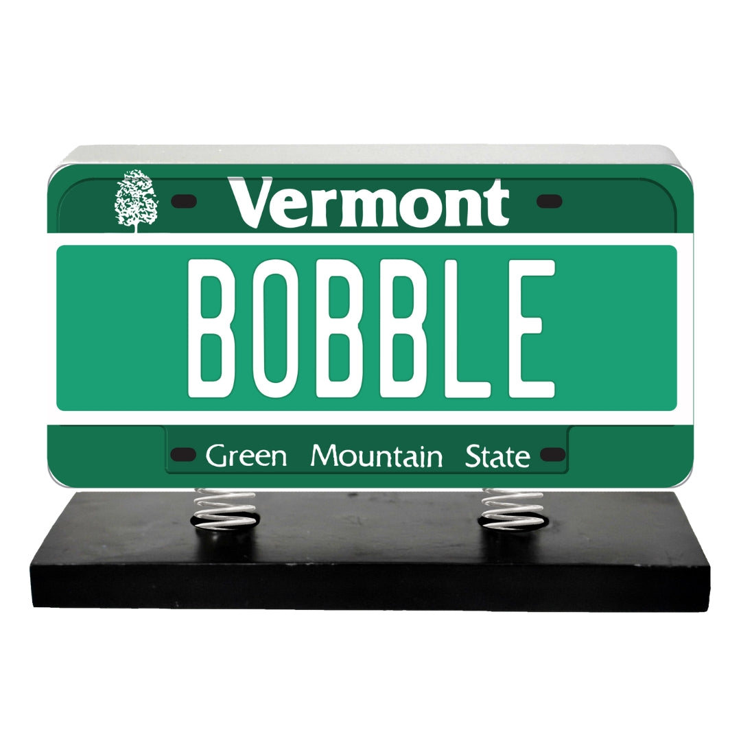 Vermont License Plate Bobble