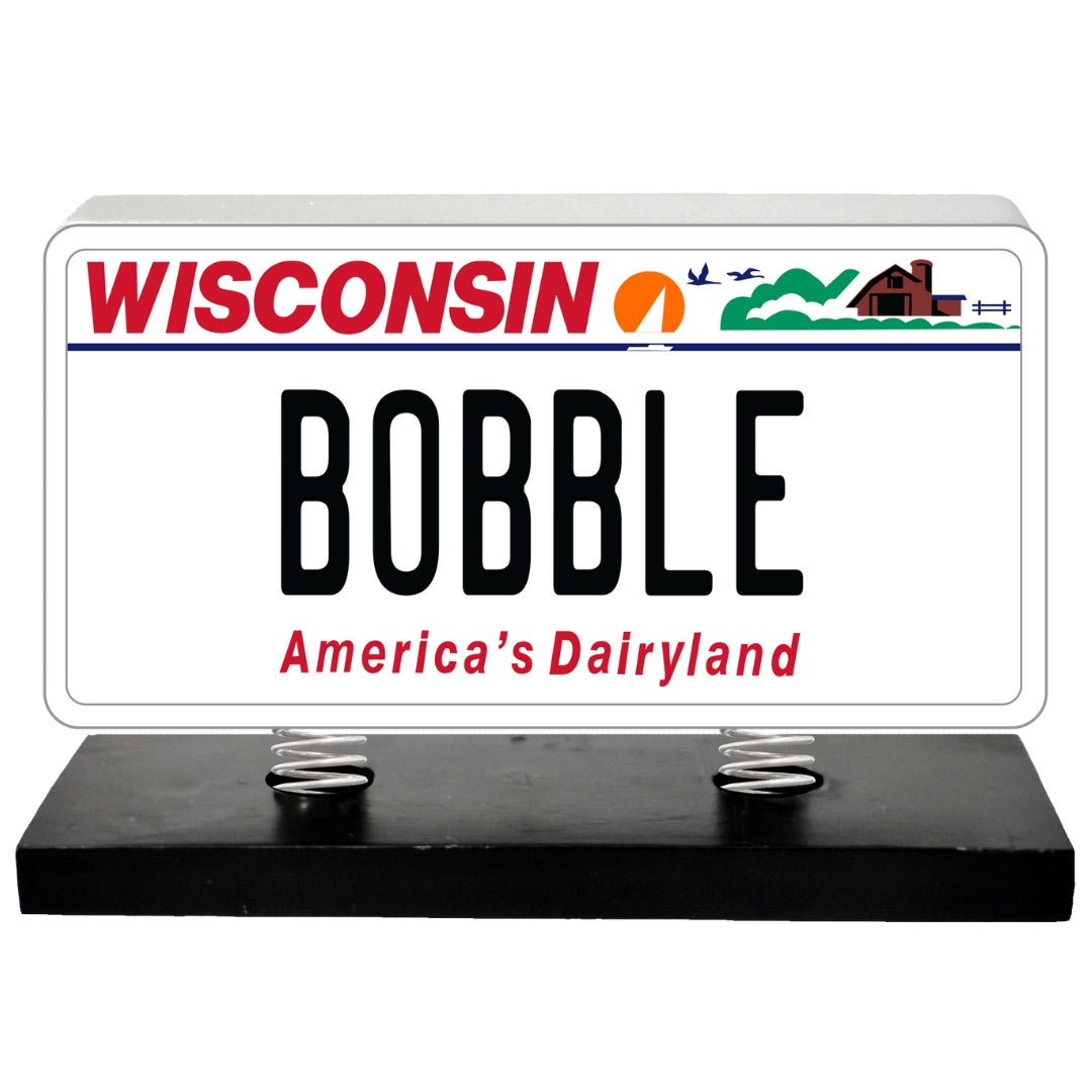 Wisconsin License Plate Bobble