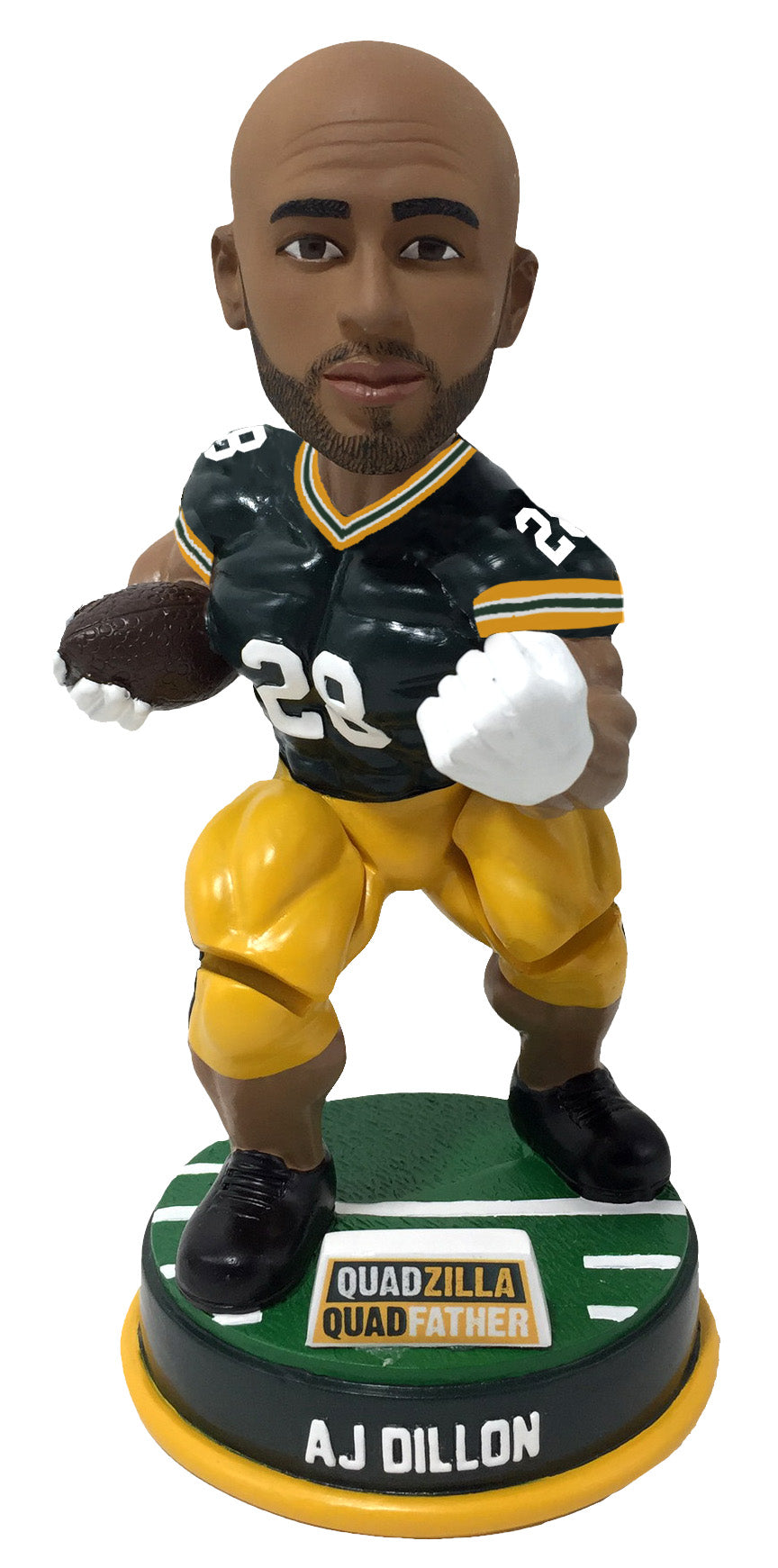 AJ Dillon Green Bay Green Jersey Bobblehead