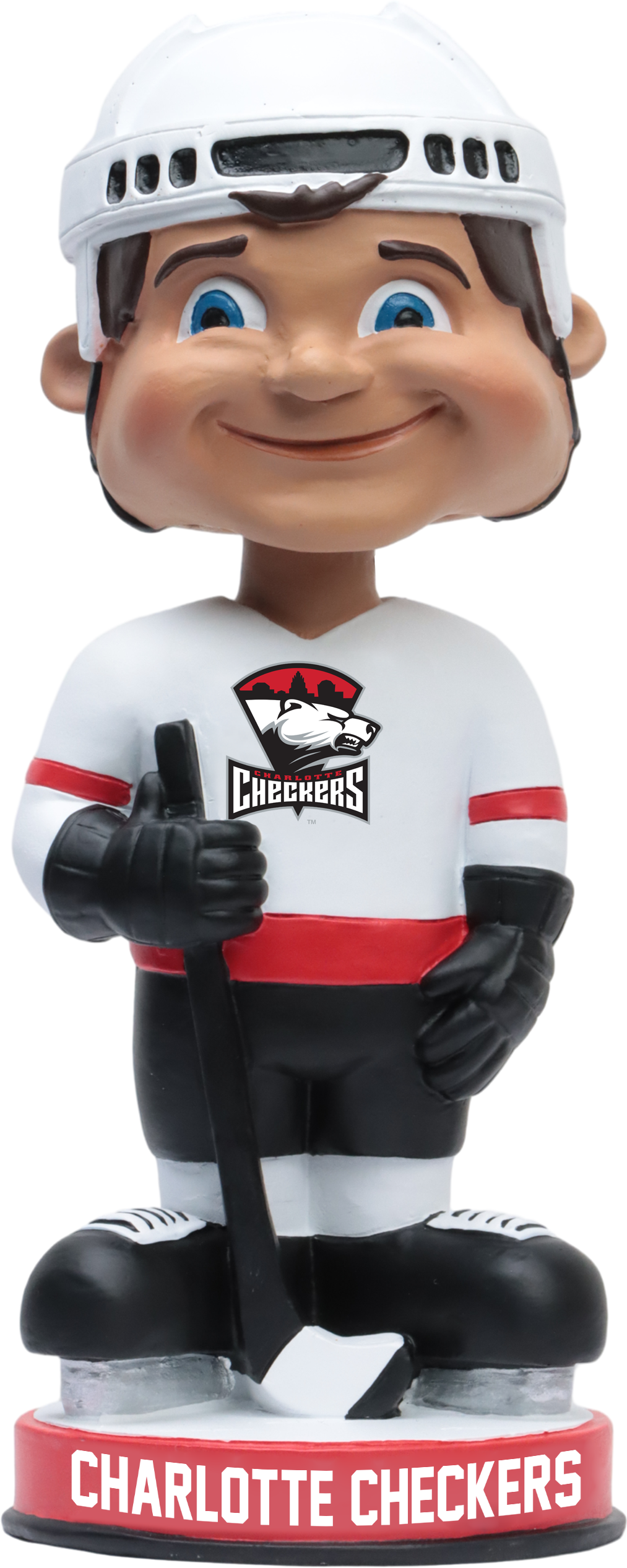Charlotte Checkers Vintage White Jersey Bobblehead AHL Hockey