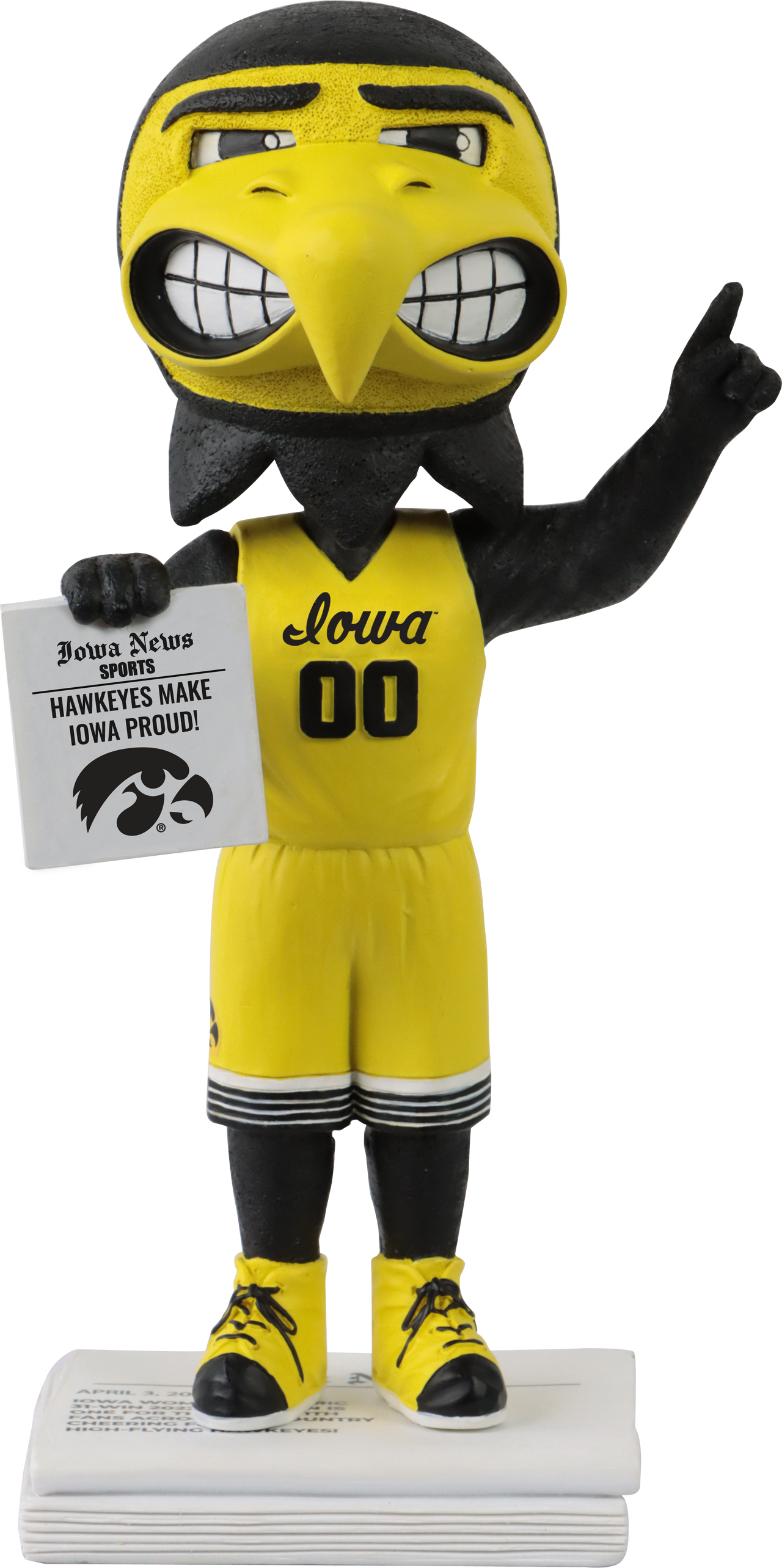 Herky Iowa Hawkeyes Women's Basketball 2022-23 Season Yellow Jersey Bobblehead