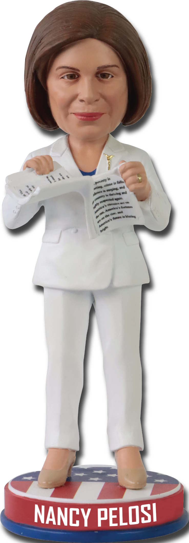 Nancy Pelosi Ripping Paper Bobblehead