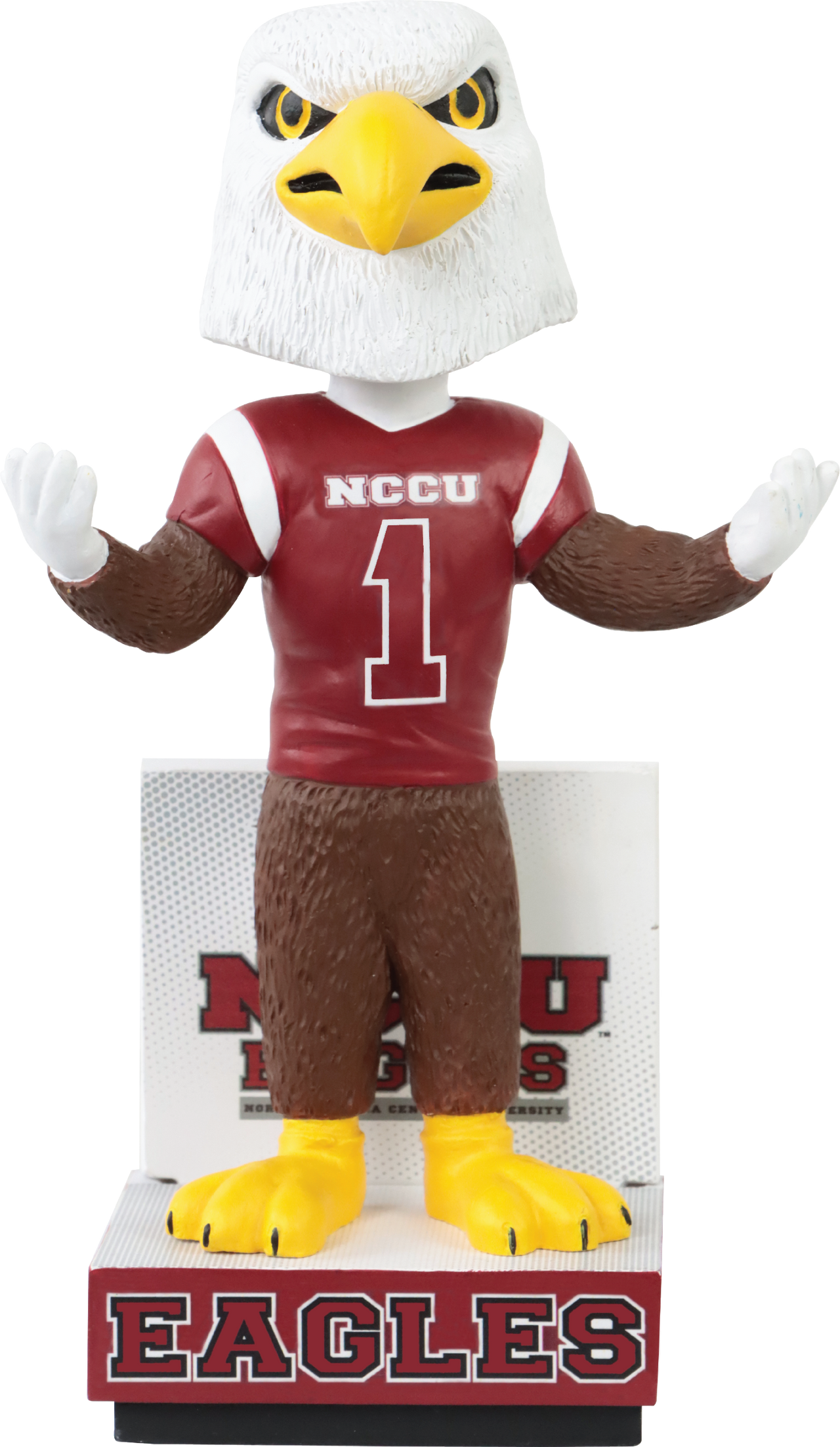 Eddie The Eagle North Carolina Central Eagles Maroon Jersey HBCU Bobblehead NCAA