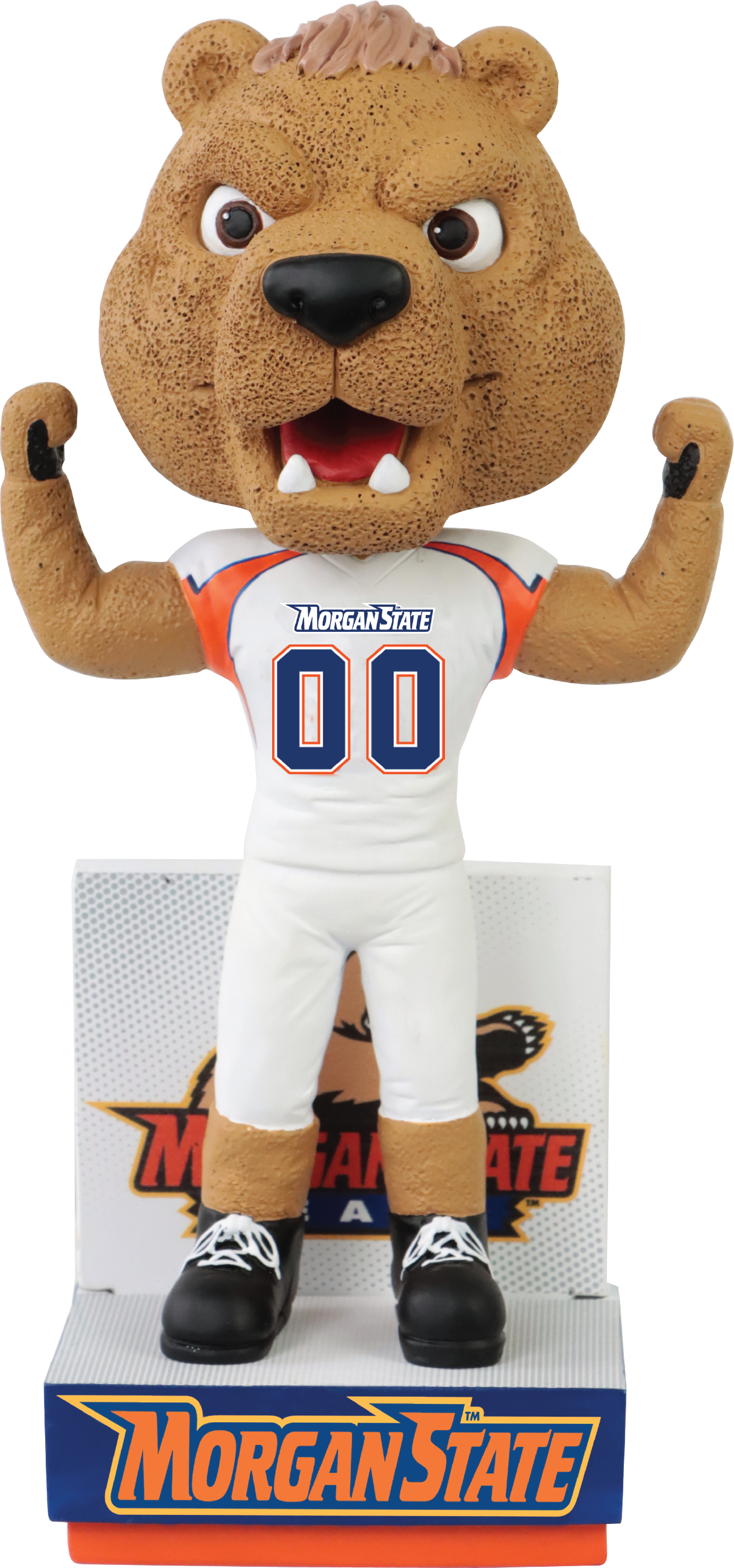 Benny The Bear Morgan State Bears White Jersey HBCU Bobblehead NCAA College
