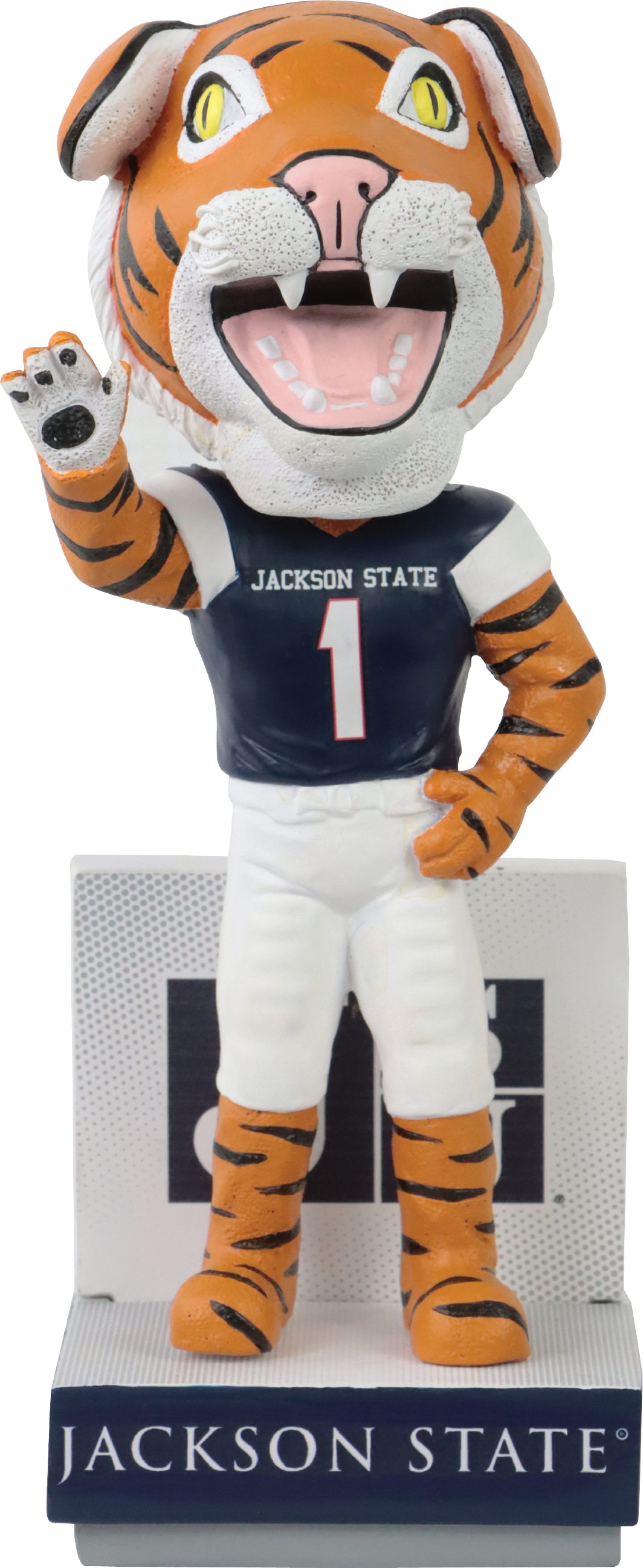 Wavee Dave Jackson State Tigers Blue Jersey HBCU Bobblehead NCAA College