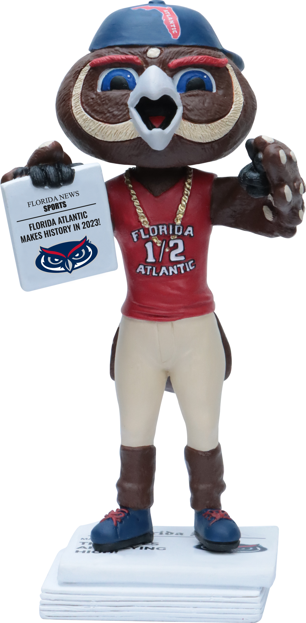 Hoot Florida Atlantic Owls 2023 Commemorative Newspaper Bobblehead NCAA College