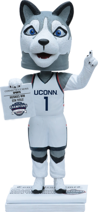 Thumbnail for Connecticut Huskies 2023 Men's Basketball Champions Newspaper Mascot Bobblehead