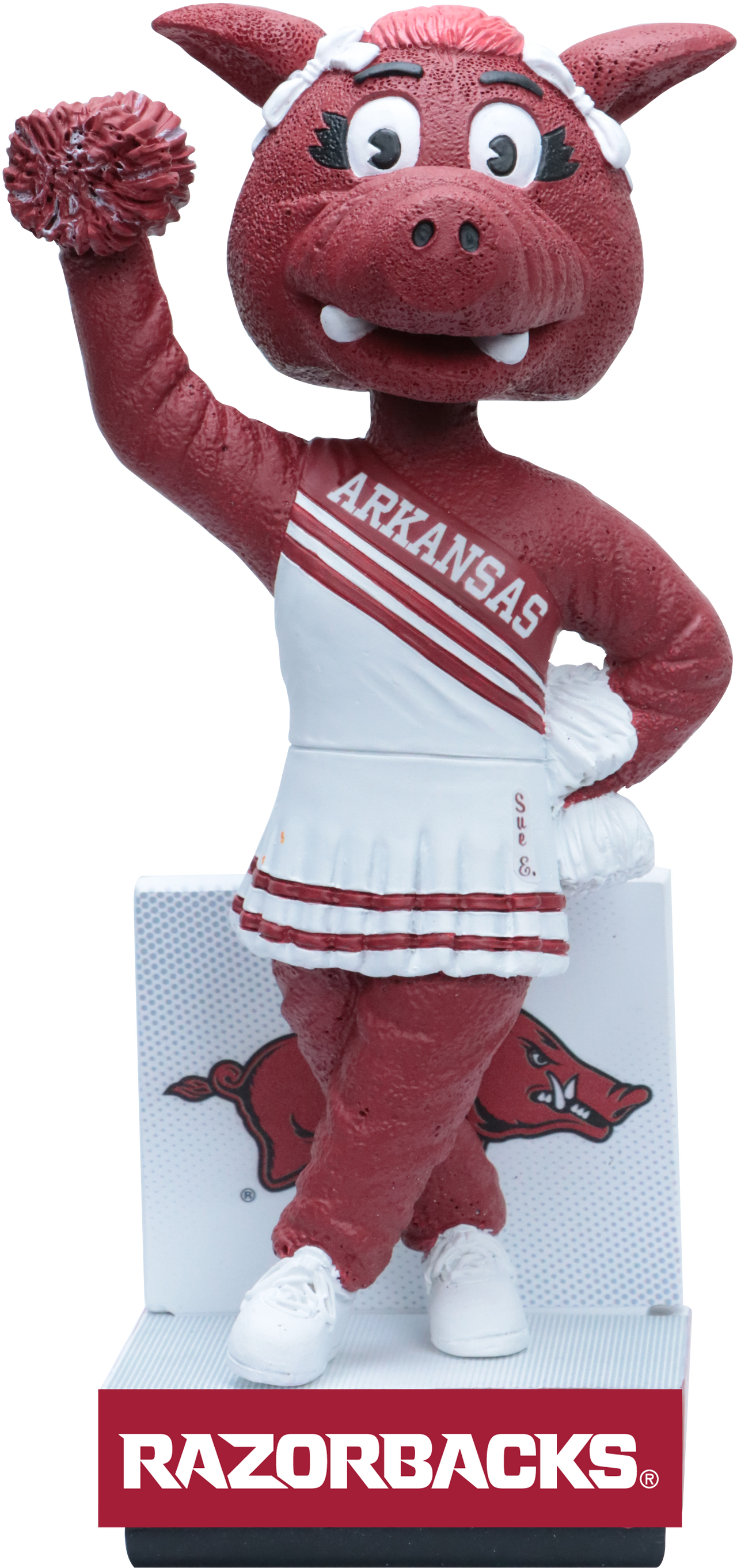 Sue E Arkansas Razorbacks Red Uniform Bobblehead NCAA College