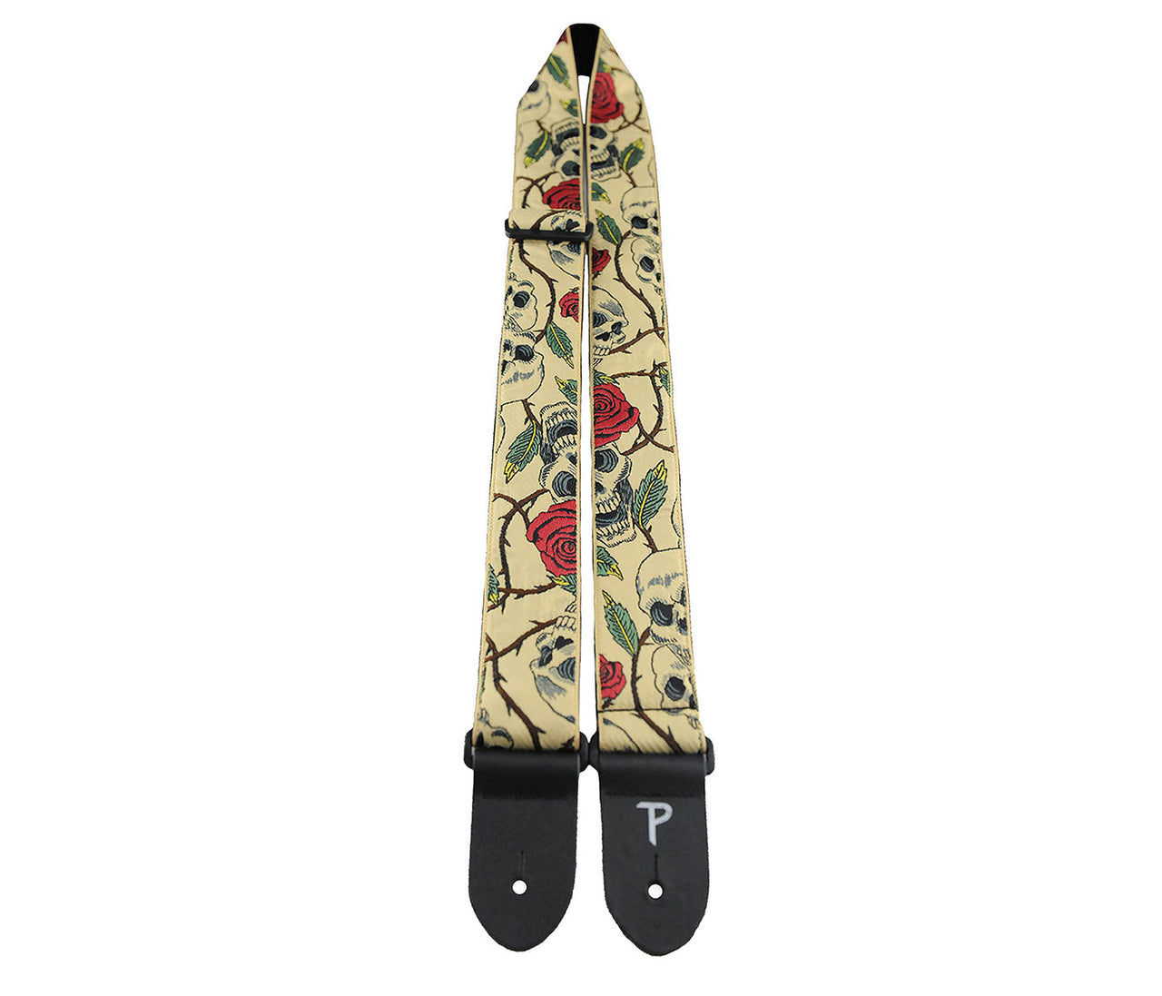 Skulls and Roses Jacquard with Leather Ends