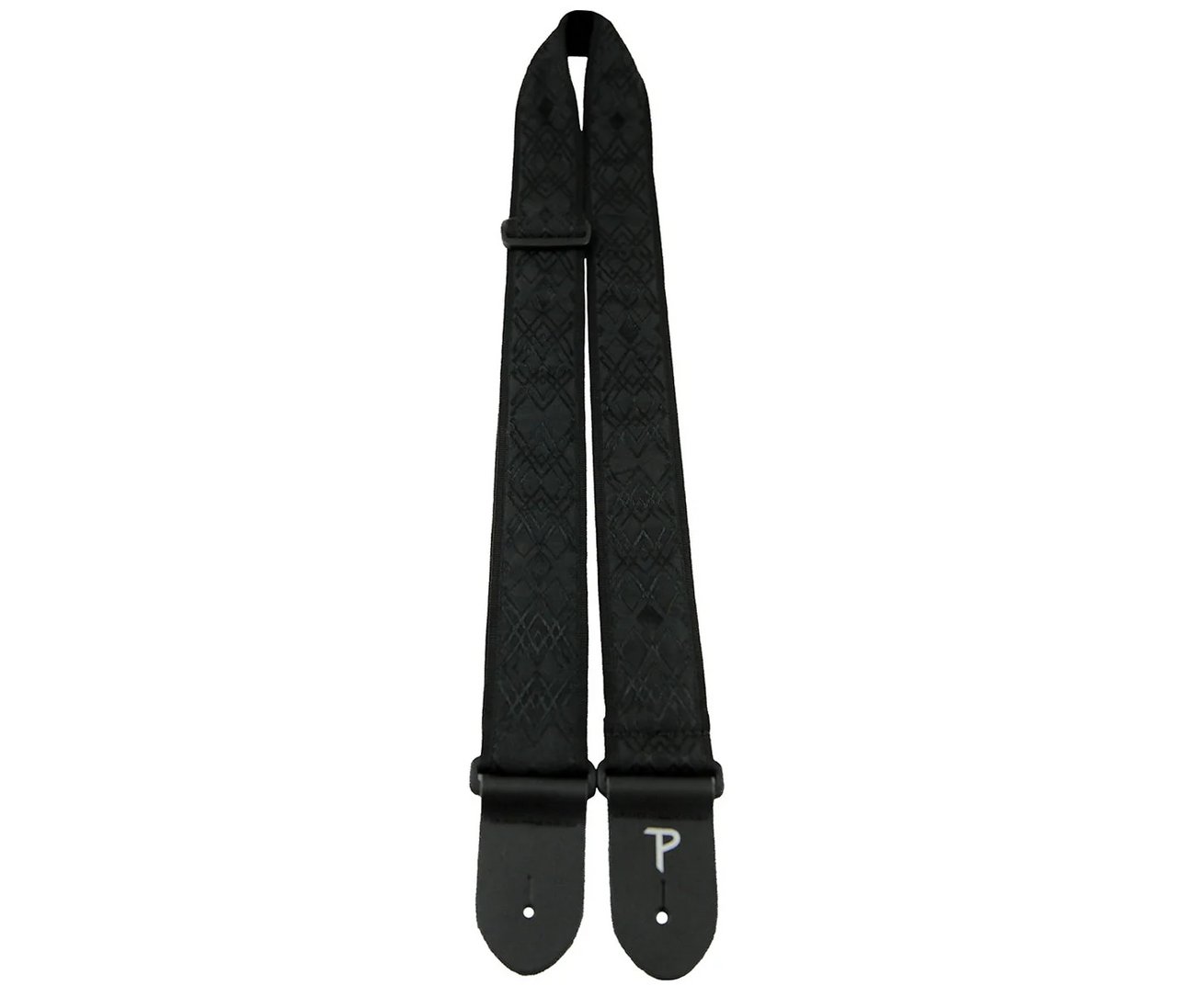 Black Satin Diamond Design Jacquard with Leather Ends