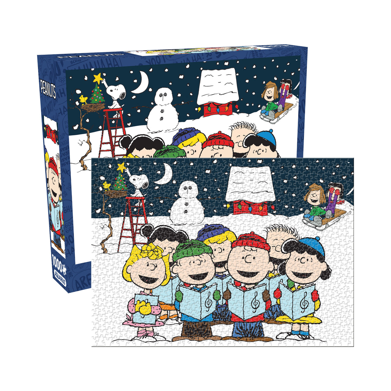 Peanuts Singing Hymns 1000 Piece Glitter Snow Jigsaw Puzzle – 3 PC PPK