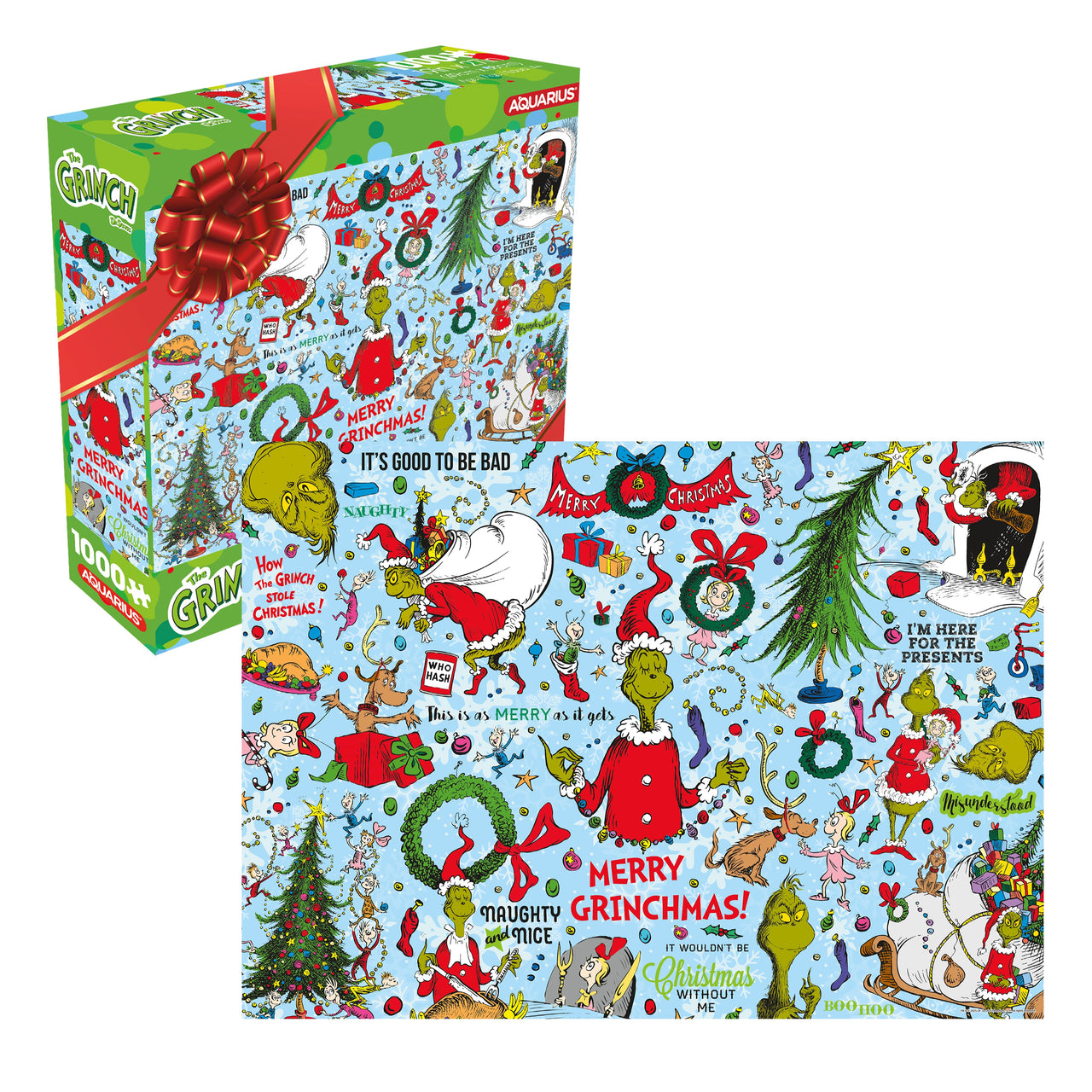 Grinch Wrapping Paper 1000 Piece Jigsaw Puzzle – 3 PC PPK ($9.55 each)
