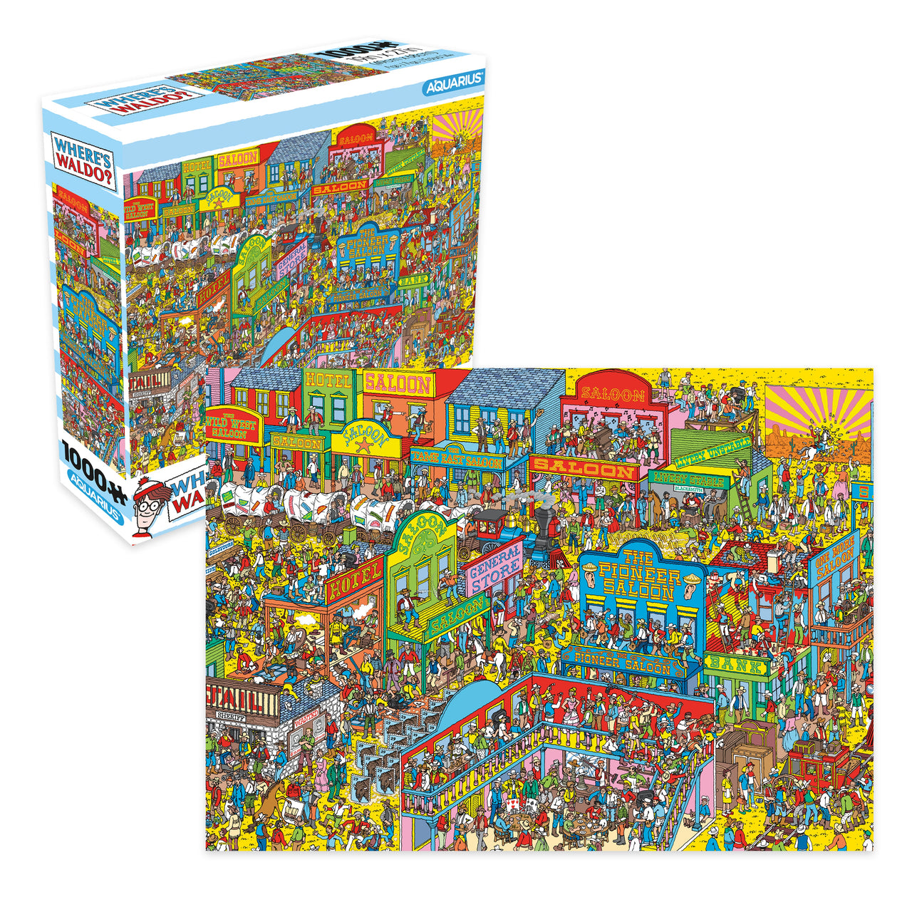 Where's Waldo Wild Wild West 1000 Piece Jigsaw Puzzle (8x8 Box) – 3 PC PPK ($9.55 each)