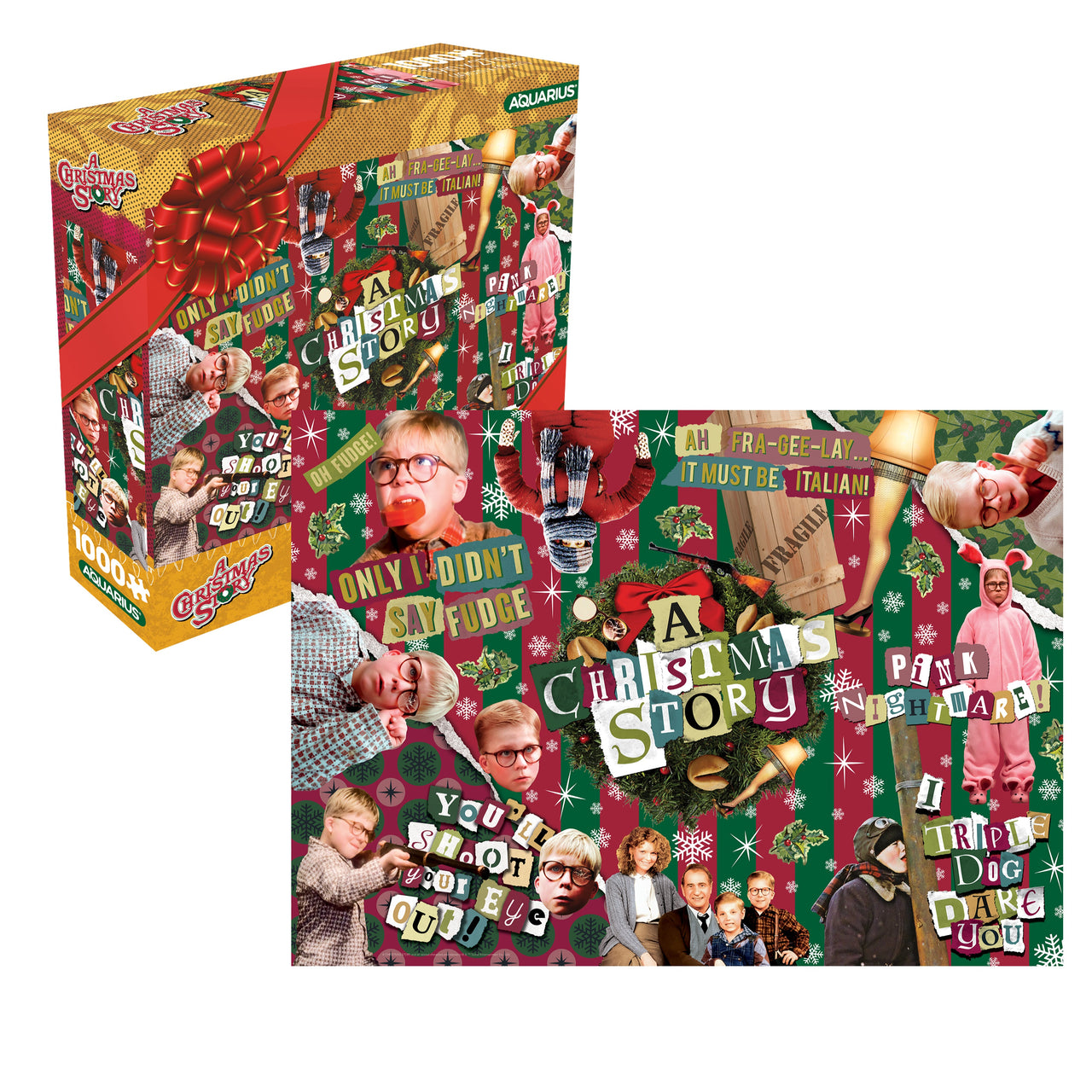 A Christmas Story Wrapping Paper 1000 Piece Jigsaw Puzzle – 3 PC PPK ($9.55 each)