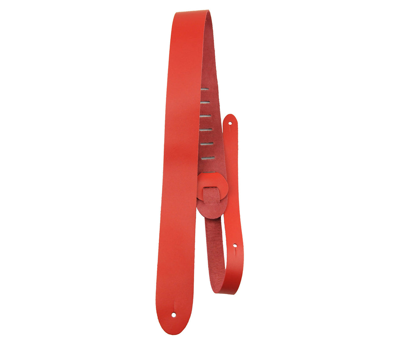 Red Basic Leather Guitar Strap