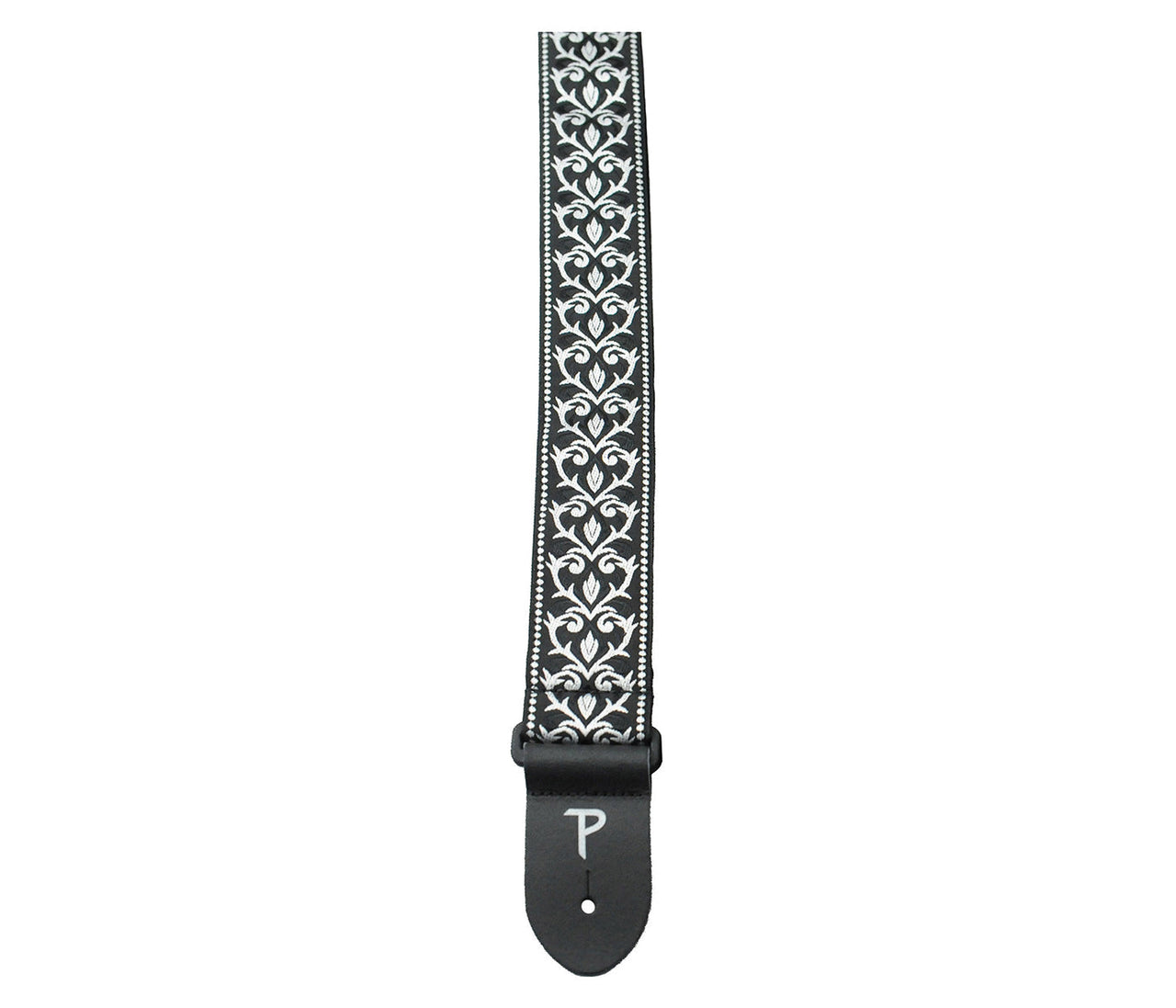 Black / White Tribal Jacquard with Leather Ends
