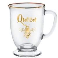 Thumbnail for Queen Bee Glass Footed Cafe Mug (16oz) – 4 PC PPK