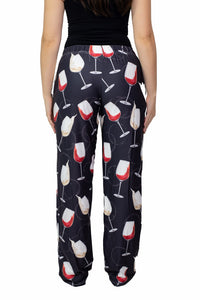 Thumbnail for Waist down photo of model wearing You Whine I Wine pajama lounge pants back view (white background)