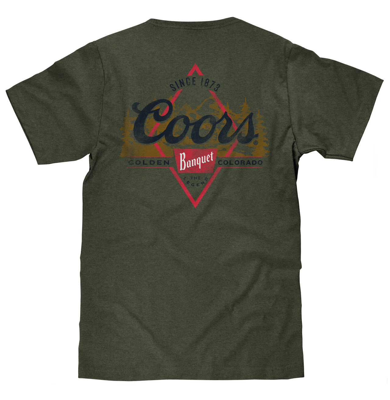 COORS BANQUET FRONT & BACK MILTARY GREEN TEE