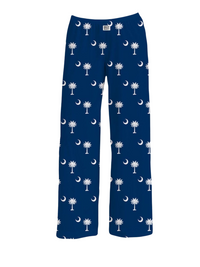 Thumbnail for BRIEF INSANITY Palm Tree & Moon Pattern Pajama Pants