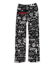 Thumbnail for BRIEF INSANITY Wyoming Chalkboard Pajama Lounge Pants