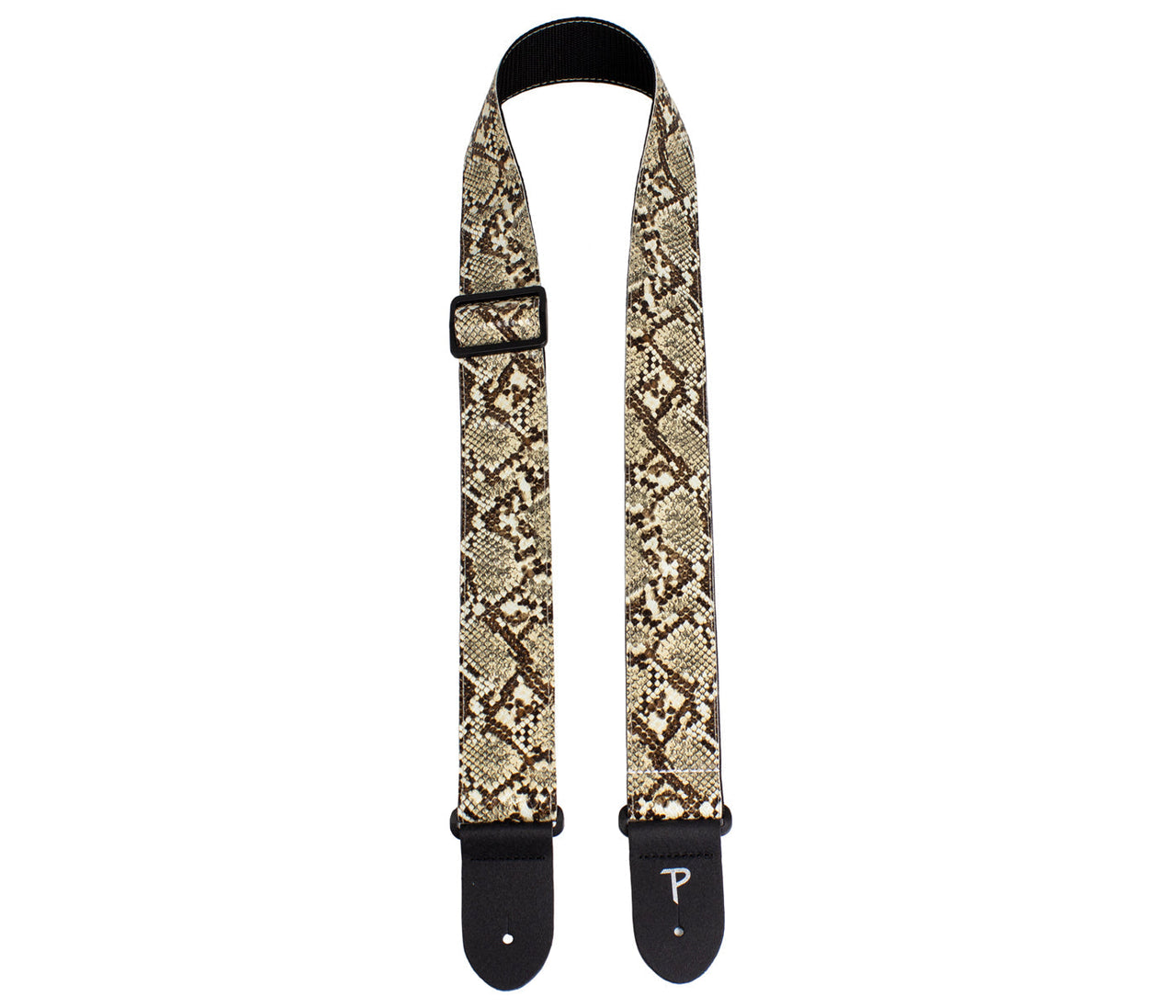 Brown Faux Snake Skin Guitar Strap with Triglide
