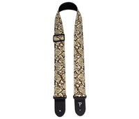 Thumbnail for Brown Faux Snake Skin Guitar Strap with Triglide