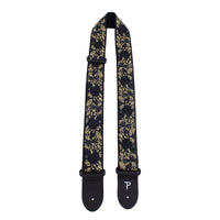 Thumbnail for BLACK/GOLD ROSES ON BLACK JACQUARD GUITAR STRAP