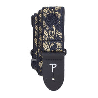Thumbnail for BLACK/GOLD ROSES ON BLACK JACQUARD GUITAR STRAP