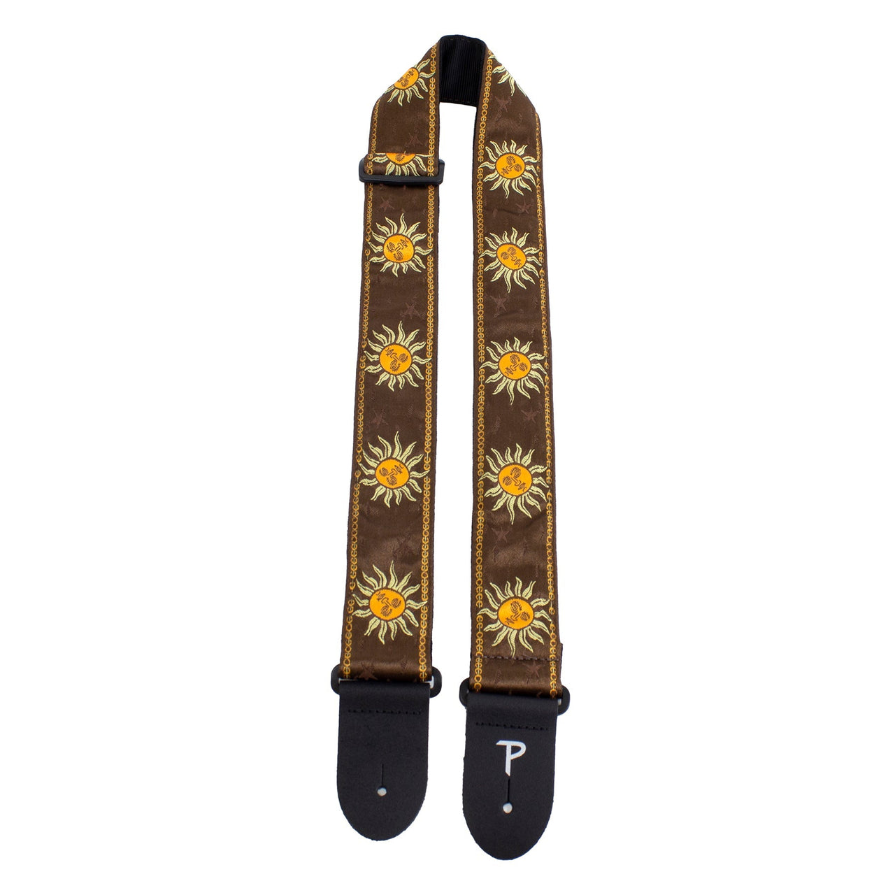 BROWN JACQUARD WITH LEATHER ENDS