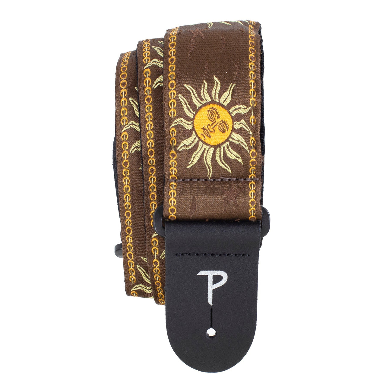 BROWN JACQUARD WITH LEATHER ENDS