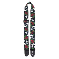 Thumbnail for SKULLS AND ROSES DESIGN POLYESTER GUITAR STRAP