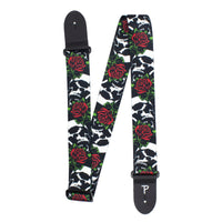 Thumbnail for SKULLS AND ROSES DESIGN POLYESTER GUITAR STRAP