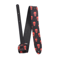 Thumbnail for DIRECT TO LEATHER RED SKULL PRINT Guitar Strap