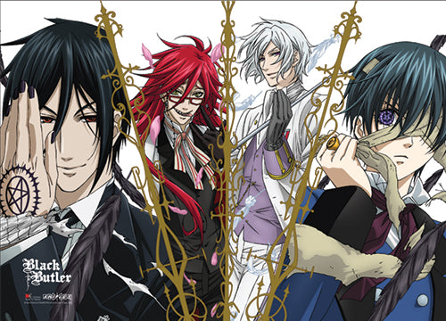 BLACK BUTLER - SEBASTIAN GRELL ASH CIEL FABRIC POSTER