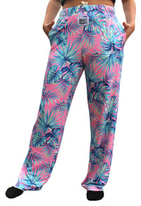 Thumbnail for Tropical Leaf Pajama Lounge Pants front view on model (waist down)